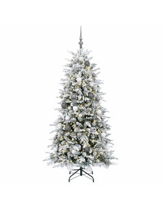 Albero di Natale Artificiale con Rami Pieghevoli 210 cm 300 LED 2