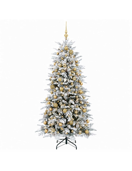 Albero di Natale artificiale con palline 210 cm 300 LED