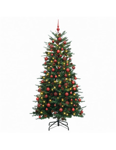 Albero di Natale Artificiale con Rami Pieghevoli 210 cm 300 LED 2