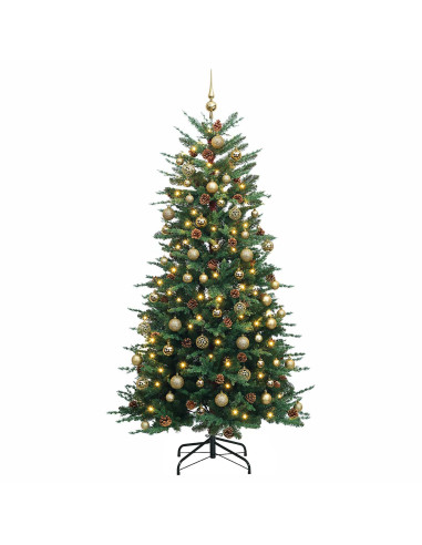Albero di Natale artificiale con palline 210 cm 300 LED