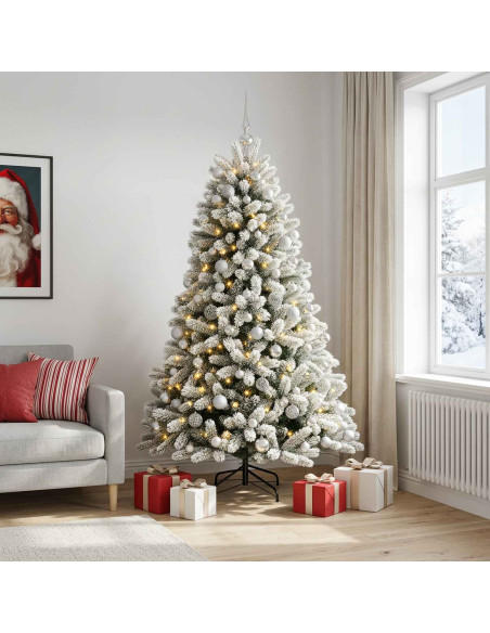 Albero di Natale Artificiale con Palline 210 cm 300 LED