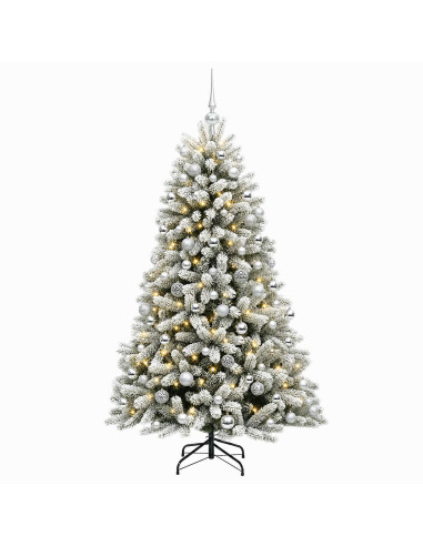 Albero di Natale Artificiale con Palline 210 cm 300 LED