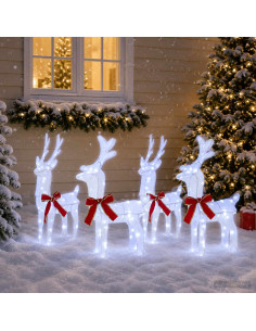 Renna di Natale 4 pz 160 LED Bianco freddo 33 x 12 x 55 cm