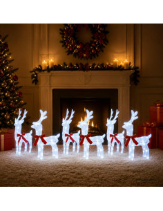 Renna di Natale 6 pz 160 LED Bianco freddo 33 x 12 x 55 cm