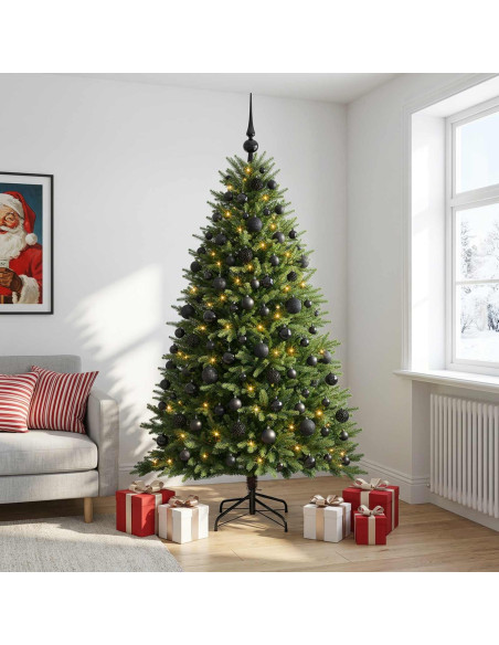 Albero di Natale Artificiale con Palline 180 cm 300 LED