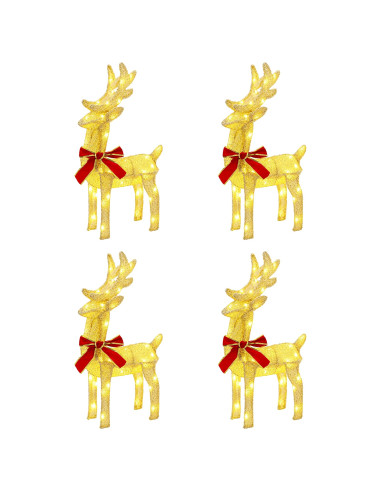 Renna di Natale 4 pz 160 LED Bianco caldo 33 x 12 x 55 cm