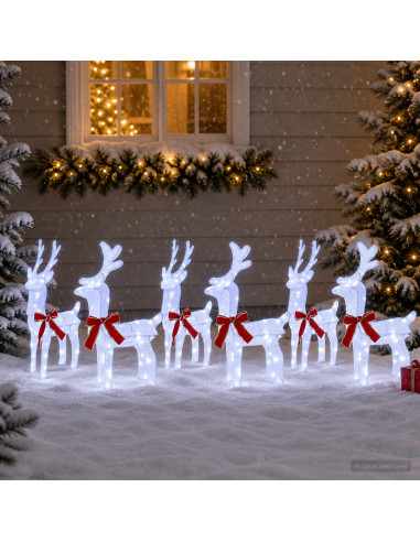 Renna di Natale 6 pz 160 LED Bianco freddo 33 x 12 x 55 cm
