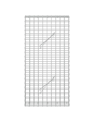 Gabione con filo da 5 mm e rete da 5x5 cm 50x10x100 cm