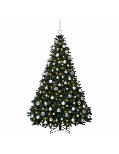 Albero di Natale artificiale verde scuro con palline 240 cm 2