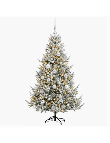 Albero di Natale artificiale con palline 210 cm 300 LED
