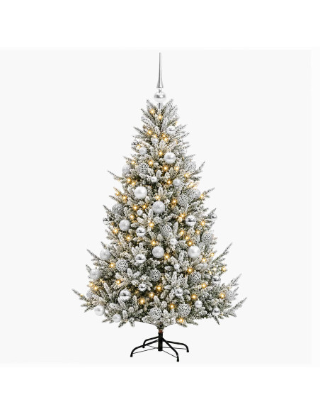 Albero di Natale artificiale con palline 210 cm 300 LED