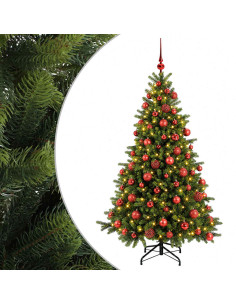 Albero di Natale artificiale con palline 180 cm 300 LED 2