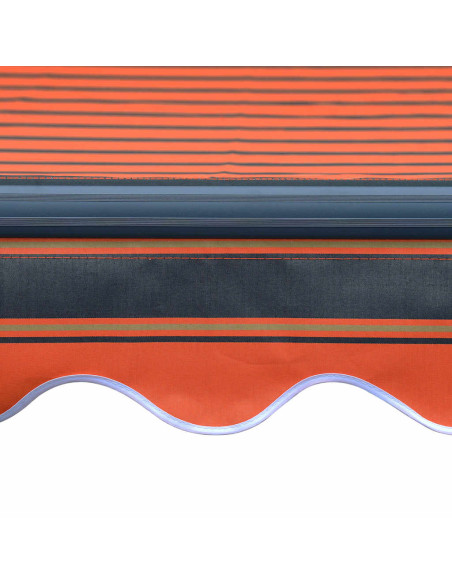 Tenda Retrattile Manuale con LED 600x300 cm Arancione e Marrone