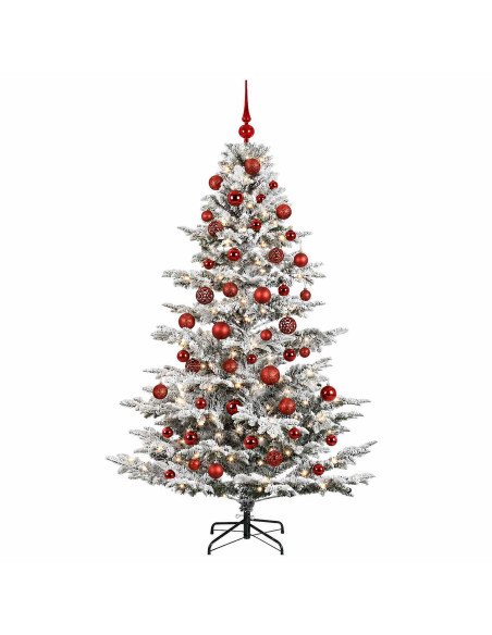 Albero di Natale artificiale con palline 210 cm 300 LED