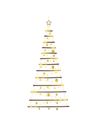 Albero di Natale appeso con palle 180 cm 100 LED Bianco caldo