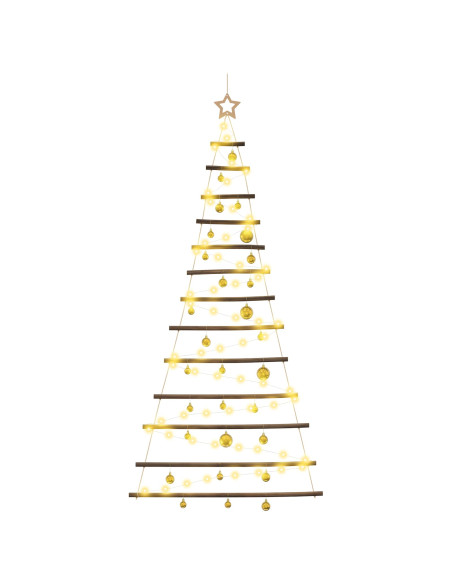 Albero di Natale appeso con palle 180 cm 100 LED Bianco caldo