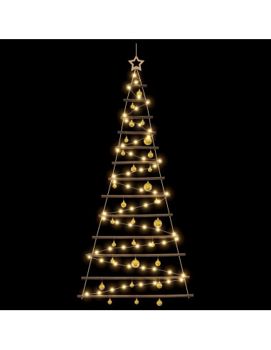 Albero di Natale appeso con palle 180 cm 100 LED Bianco caldo