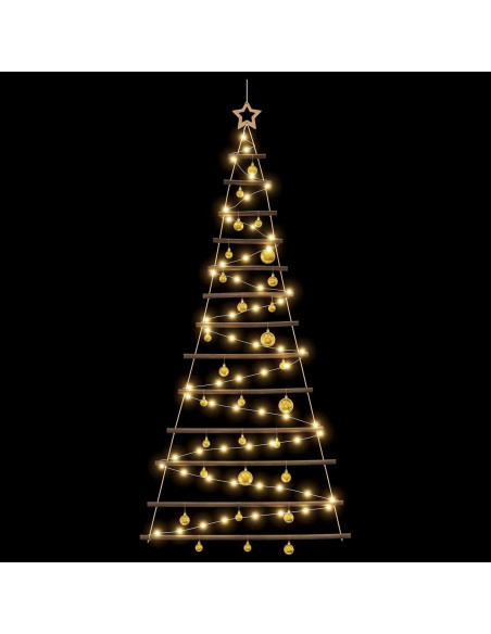 Albero di Natale appeso con palle 180 cm 100 LED Bianco caldo