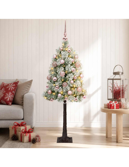 Albero di Natale artificiale con rami snodati e palline 120 cm