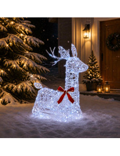 Renna di Natale 3D LOVIISA 140 LED Blu 55 x 22 x 63 cm
