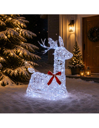 Renna di Natale 3D LOVIISA 140 LED Blu 55 x 22 x 63 cm