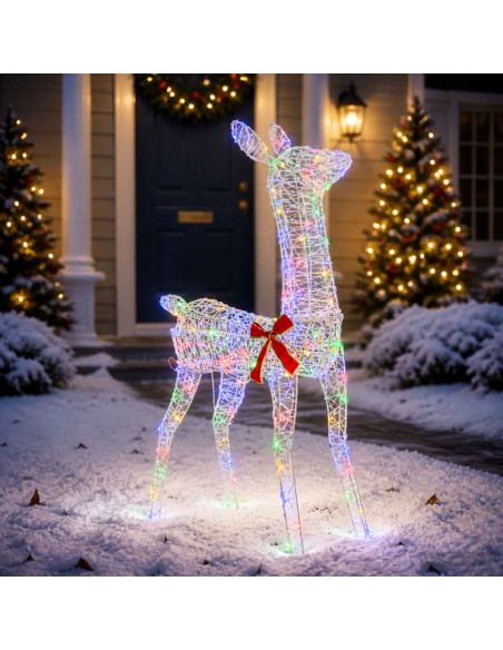 Renna di Natale 3D LOVIISA 110 LED Multicolore 70 x 26 x 100 cm