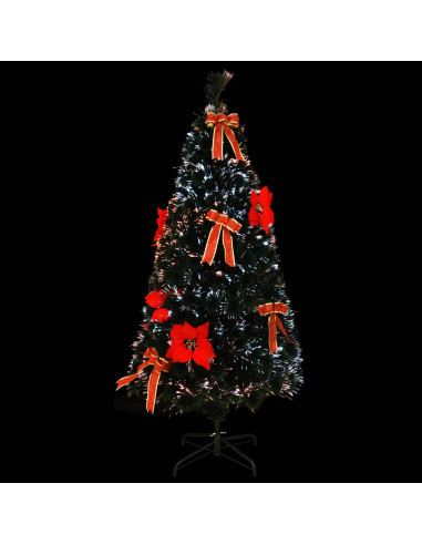 Albero di Natale in fibra ottica 150 cm 24 LED Multicolore PVC