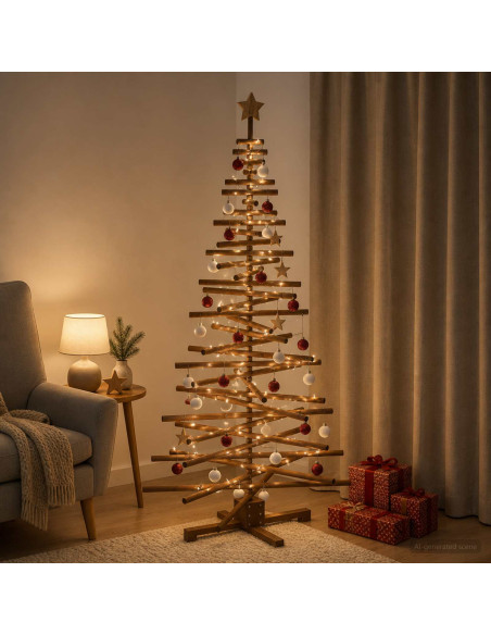 Albero di Natale in legno KOTKA 180 cm Legno Massello di Pino