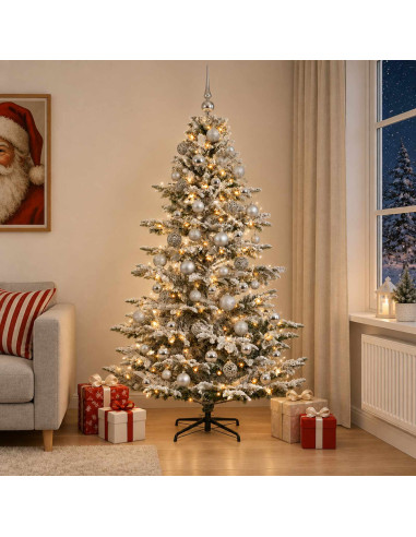 Albero di Natale artificiale con palline 240 cm 300 LED