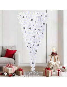 Albero di Natale artificiale Bianco 210 cm PVC e Acciaio