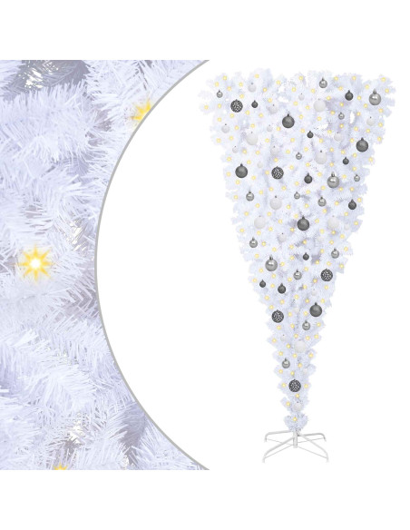 Albero di Natale artificiale Bianco 180 cm PVC e Acciaio
