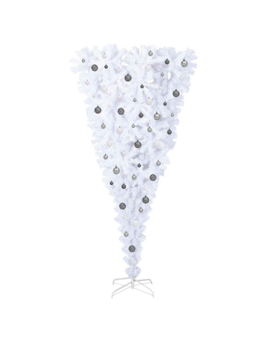 Albero di Natale artificiale Bianco 210 cm PVC e Acciaio