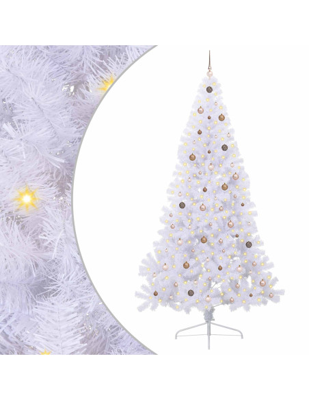 Albero di Natale artificiale Bianco 240 cm PVC e Acciaio