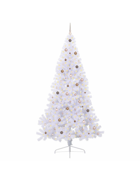 Albero di Natale artificiale Bianco 240 cm PVC e Acciaio