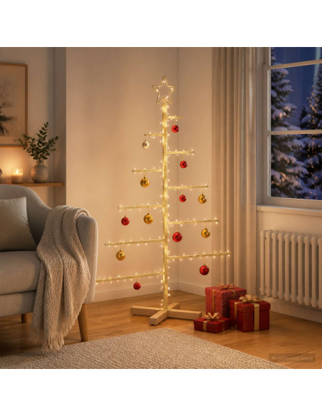 Albero di Natale in metallo con supporto KUOPIO 125 cm Acciaio