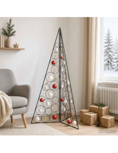 Albero di Natale in metallo KUOPIO 140 cm Acciaio Nero