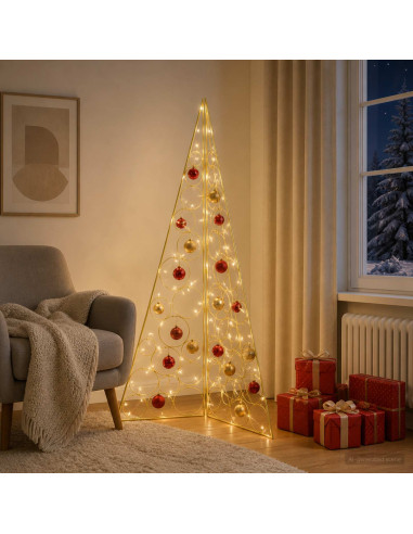 Albero di Natale in metallo KUOPIO 140 cm Acciaio Oro