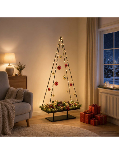 Albero di Natale in metallo con supporto KUOPIO 180 cm Acciaio