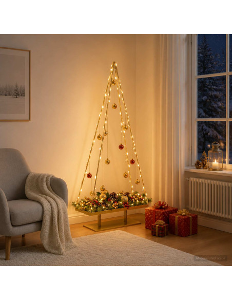 Albero di Natale in metallo con supporto KUOPIO 180 cm Acciaio