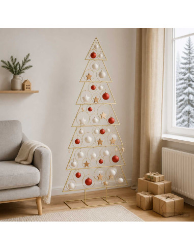 Albero di Natale in metallo con supporto KUOPIO 210 cm Acciaio