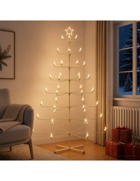 Albero di Natale in Metallo con Supporto KUOPIO 210 cm Acciaio