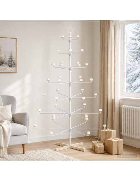 Albero di Natale in Metallo con Supporto KUOPIO 180 cm Acciaio