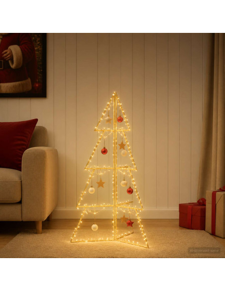 Albero di Natale in metallo KUOPIO 100 cm Acciaio Oro