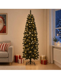 Albero di Natale Artificiale Sottile 240 cm 300 LED