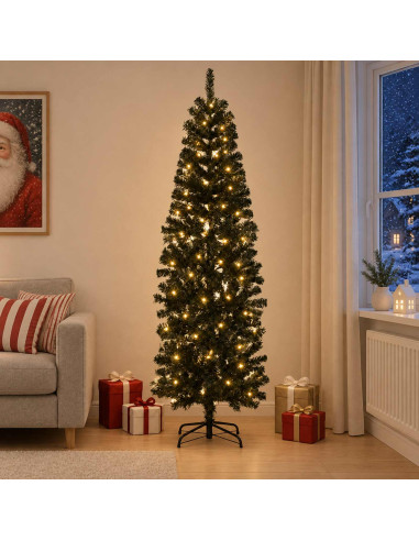 Albero di Natale Artificiale Sottile 240 cm 300 LED
