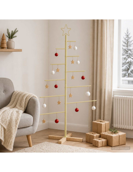 Albero di Natale in metallo con supporto KUOPIO 125 cm Acciaio