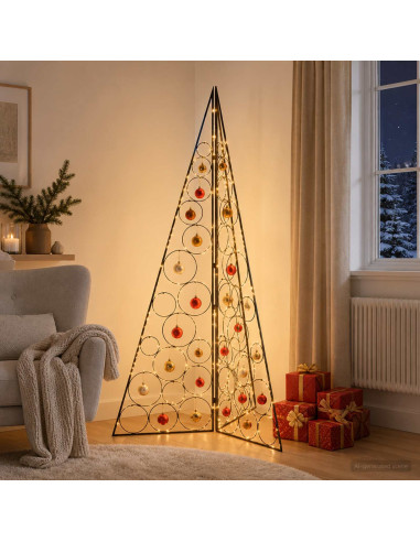 Albero di Natale in metallo KUOPIO 140 cm Acciaio Nero