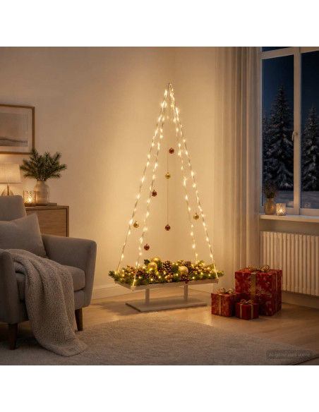 Albero di Natale in metallo con supporto KUOPIO 180 cm Acciaio