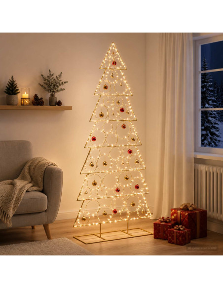 Albero di Natale in metallo con supporto KUOPIO 210 cm Acciaio