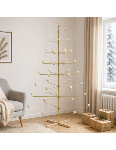 Albero di Natale in Metallo con Supporto KUOPIO 210 cm Acciaio